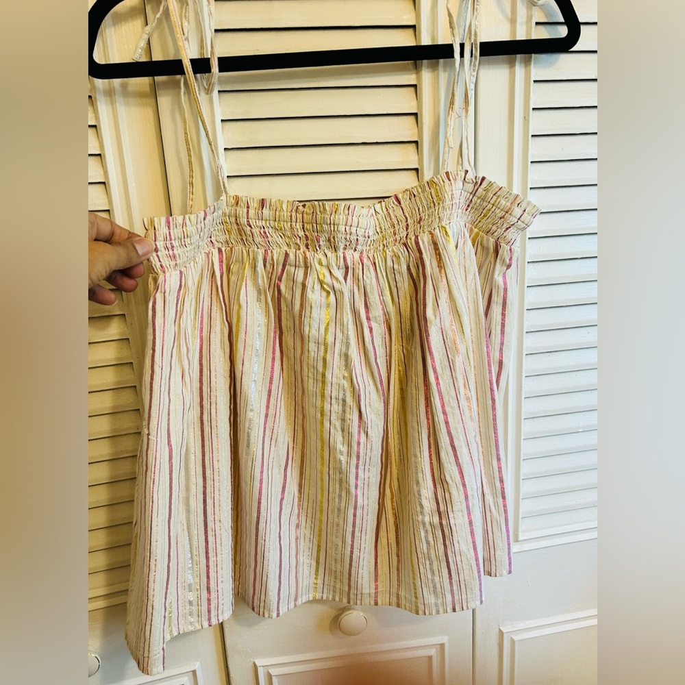 LOF Striped Sundress in Cream, Pink & Yellow